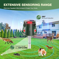 1 x RAW Customer Returns Outdoor Cat Repellent, 5 Modes Solar 360 Ultrasonic Cat Repellent, Outdoor Cat Repellent, IP55 Waterproof, Adjustable Ultrasonic Cat Repellent with Lights - RRP €50.41