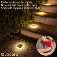 1 x RAW Customer Returns Lacasa Solar Floor Lights Outdoor, 30LM 4 Pack Solar Lights for Outdoor, Warm White 2700K IP68 Waterproof Auto ON OFF Solar Lamps LED Path Lights for Garden Lawn Patio Driveway, Square - RRP €38.99