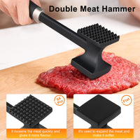 1 x RAW Customer Returns HOOMIL Meat Tenderizer, Double-Sided Non-Stick Schnitzel Tenderizer, Meat Hammer with Non-Slip Handle for Schnitzel, Steaks - Black - RRP €14.98