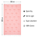 1 x RAW Customer Returns XXL Beach Towel Original Turkish Cotton Bath Towel Flamingo Coriana Large Sauna Blanket for SPA Fitness Sport Yoga Red Salmon Pink  - RRP €20.71