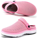 1 x Brand New Hsyooes Clogs Men s Mules Summer Women s Mesh Breathable Garden Shoes Non-Slip Beach Slippers Aqua Sandals, 2351Pink, 43 EU - RRP €29.99