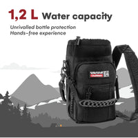 12 x RAW Customer Returns Wild Wolf Outfitters Water Bottle Pouch Molle Bottle Holder Backpack with Adjustable Strap and 2 Allows Hands Free Carrying, Protects and Insulates Your Black, 1.9 L  - RRP €190.08