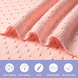 1 x Brand New FUNUPUP Blanket Cotton Baby Knitted Baby Blanket Soft Breathable Cotton Pink 100 x 75 cm  - RRP €16.37