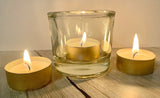 1 x RAW Customer Returns 50 pieces Acorde tea lights without fragrance in gold white, tea lights for gastronomy, Advent wreath, Easter, decoration, wedding, decoration, hygge, candles, burning time approx. 4 hours - RRP €17.14