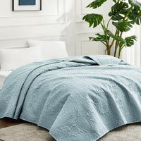 1 x RAW Customer Returns Love s cabin bedspread 240x260 Spa Blue, Ultra Soft Bed Quilt Lightweight Microfiber Bedspreads Bed Cover 240x260, Modern Bedspread with Coin Pattern for All Seasons without Pillowcase  - RRP €34.34