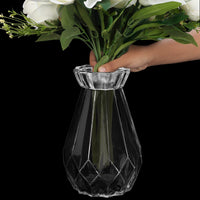 1 x RAW Customer Returns Belle Vous Vase Transparent Crystal Vase Glass 2 PCS - 15cm Flower Vase Modern Cylinder Vase Glass Round, Bulbous Vase Set as Decoration for Home, Table Decoration, Office - RRP €23.56