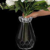 1 x RAW Customer Returns Belle Vous Vase Transparent Crystal Vase Glass 2 Pieces - 15cm Flower Vase Modern Cylinder Vase Glass Round Vase Bulbous Set as Decoration for Home, Table Decoration, Office - RRP €24.99