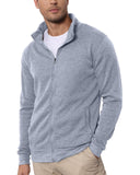 1 x RAW Customer Returns Remxi Men s Hoodie No Hood Zipper Cardigan Jacket Light Grey, M  - RRP €25.88