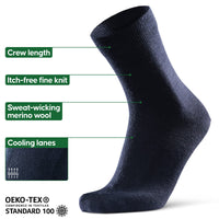 1 x RAW Customer Returns DANISH ENDURANCE 3 Pairs Merino Wool Socks, Classic Socks, Breathable and Fresh, Men and Women, Dark Blue, EU 43-47 - RRP €7.58