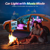 1 x RAW Customer Returns Tasmor LED interior lighting car, USB ambient lighting car atmosphere light with APP, waterproof music RGB LED interior lighting car, 12V 48 LED car LED strip with cigarette lighter - RRP €19.67