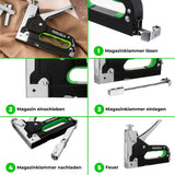 1 x RAW Customer Returns TOOLZILLA hand stapler set for wood and garden, functional and effective tool stapler with staples, powerful stapler gun with adjustable firing force, including 600 staples - RRP €13.93