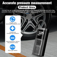 1 x RAW Customer Returns ZEYXINH 6000mAh Mini Portable Air Compressor, 150PSI Portable Air Pump with Digital LCD Screen and LED Flashlight, Car Tire Inflator for Bicycles, Scooters, Motorcycle, Car, Balls - RRP €33.97