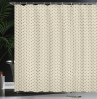 1 x RAW Customer Returns ABAKUHAUS Beige Shower Curtain, Polka Dot Classic Retro Print, Textile Fabric Bathroom Decor Set with Hooks, 79 x 87 , Beige Tan - RRP €27.95