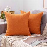 1 x RAW Customer Returns MIULEE 2 Pieces Cushion Covers Soft and Durable Cushion Covers in Polyester Faux Linen Elegant Washable for Sofa Modern Home Office 45X45 CM Orange - RRP €16.63