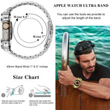 1 x RAW Customer Returns HASLFM Stainless Steel Apple Watch Bracelet with Case Compatible with Apple Watch Ultra Ultra 2 49 mm , Metal iWatch Band and Protective Case, Robust Replacement Band for Men 2023, Gold - RRP €36.29