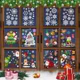 13 x Brand New VEGCOO 9 Christmas Window Stickers Santa Claus Decoration Stickers Snowflake Stickers Christmas Winter Glass Door Decoration Reusable Static PVC Window Stickers - RRP €265.2