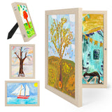 1 x RAW Customer Returns SHTALHST Picture frame children s drawings A4, children s art picture frame, fillable folding frame for storing and displaying children s drawings artworks wood color  - RRP €22.99