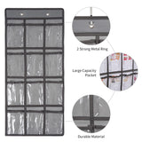 1 x RAW Customer Returns SAVORLIVING Over the Door Hanging Organizer Cell Phone Hanging Classroom Chart Wall Door Closet Hanging Durable Fabric Storage Bag Gray, 12  - RRP €13.99