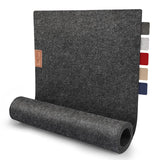 1 x RAW Customer Returns s lmo I Design table runner gray made of felt I 100x30 cm table runner I Scandinavian felt table runner washable with leather label - table runner winter - RRP €28.52