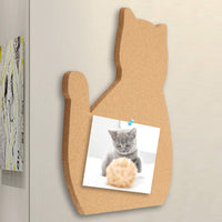 2 x RAW Customer Returns 12 x 15 Cat Shape Cork Board Thick Cork Board Gift for Cat Lovers Office Cat Gift Unique Style Notice Board Ultra Strong Adhesive Back Notice Board - RRP €24.2