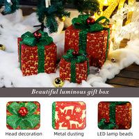 1 x RAW Customer Returns CCLIFE set of 3 LED gift boxes Christmas Christmas box illuminated fairy lights battery operated Christmas decoration - RRP €39.52