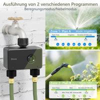 1 x RAW Customer Returns Diivoo irrigation computer WLAN 2 outputs with 60M RFID technology, smart timer irrigation with app, Alexa voice control, 6 irrigation plans, automatic irrigation timer for garden - RRP €55.99