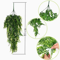 1 x RAW Customer Returns NA Pack of 4 Artificial Plants Hanging Plants Artificial Plant Fern Green Leaves Green Plants Plastic Plants 80 cm for Outdoor Balcony Wall Wedding Garden Decoration 4  - RRP €19.38