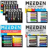 1 x Brand New MEEDEN Acrylic Paint Set, 48 Colors Tubes 0.74 oz, 22 ml , Art Paint Contains 12 Metallic Colors, Rich Colors, Non-Toxic Acrylic Paints for Artists, Beginners, Art Supplies for Painting - RRP €40.22