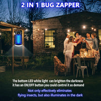 1 x RAW Customer Returns Electric insect killer, mosquito lamp 15W 4200V mosquito trap mosquito repellent with LED light, electric fly trap mosquito repellent, for mosquitoes, moths, flies, spiders, waterproof IPX4 - RRP €40.33