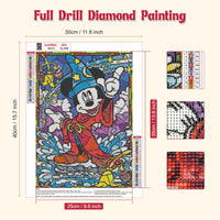 1 x Brand New NAIMOER Mickey Diamond Painting Adults, 5D Diamond Painting Pictures Mirror Diamond Painting Adults Diamond Painting Cartoon DIY Diamond Painting for Home Wall D cor 30x40cm - RRP €20.4