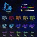 1 x RAW Customer Returns YuanDian Heavy Machinery 3D Lamp Kits, Excavators, Tower Cranes, Transit Mixers, Mining Dump Trucks 3D Night Light for Children 4 Patterns with Remote Control 16 Colors Light - RRP €23.17