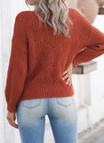 1 x RAW Customer Returns Dokotoo women s knitted sweater elegant round neck sweater autumn winter plain sweater top, red, s - RRP €39.99