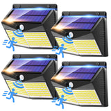 1 x RAW Customer Returns One Fire Solar Lights for Outdoors, 4 Pack 248 LED Solar Lights for Outdoors with Motion Sensor, 3 Modes Solar Lights for Outdoors, IP65 Waterproof Solar Lamp Outdoor, LED Solar with Motion Sensor Outdoor - RRP €30.99