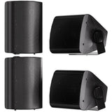 1 x RAW Customer Returns STUDIOFINIX 5.25 inch 600 watt outdoor speakers outdoor speakers for outdoor indoor wall mount patio deck camper garden, terrace, restaurant home, 2 pairs black  - RRP €167.99