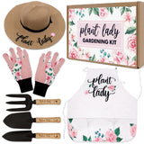 1 x RAW Customer Returns Plant Lady Garden Tool Kit with Planting Tools Straw Hat Flower Apron Glove Women Birthday Gift Basket for Her Mother Aunt Grandmother Spring Garden Lawn Digging Horticulture Set 6 - RRP €35.28