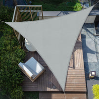 1 x RAW Customer Returns SUNNY GUARD Triangle Sun Sail 3.6x3.6x3.6m Waterproof Sun Protection Weather Protection Sail Canopy UV Protection for Balcony Terrace Garden, Light Grey - RRP €29.5