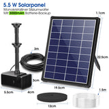 1 x RAW Customer Returns Biling 6W Solar Water Pump with Backup Battery, 10 Nozzles Solar Pond Pump Garden Solar Water Features with 5ft Hose, Solar Fountain Pump for Bathroom - RRP €29.99