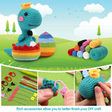 1 x RAW Customer Returns Crochet Kits for Beginners,Complete Cute Dinosaur Animal Crochet Yarn Set,Crochet Animals Set,DIY Crochet Beginner Kit for Adults and Kids,Includes step-by-step instructions and video tutorials - RRP €20.4