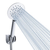 1 x RAW Customer Returns High Pressure Metal Hand Shower - Voolan 3 Round Shower Head with Shower Head for Powerful Shower at Low Water Pressure - Stainless Steel Rain Shower Round  - RRP €17.02