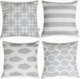 1 x Brand New TIDWIACE Set of 4 grey cushion covers 45 x 45 cm, cushion covers in linen with geometric patterns decoration sofa cushion lumbar cushion for sofa car terrace decorative cushion covers - RRP €10.07