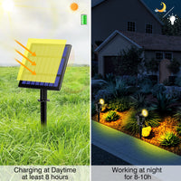 1 x RAW Customer Returns Solar spotlights for outdoors garden, T-SUNUS solar lamps for outdoors garden garden spotlights solar IP65 waterproof auto ON OFF garden light for tree terrace yard warm white 2 pieces - RRP €32.99