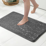 1 x RAW Customer Returns MIULEE Geometric Bath Mat Memory Foam Bathroom Carpet Bath Rug Memory Foam Shower Mat Carpet Bath Rug Doormat Non-Slip Mat for Bathroom Living Room 50x80 cm Gray - RRP €24.19