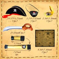 2 x Brand New JeVenis Pack of 6 Pirate Accessories Pirate Costume Women s Accessories Pirate Costume Accessories Pirate Eye Patches Bandana Necklace Hoop Earring Adults - RRP €35.98