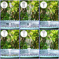 1 x RAW Customer Returns AISITIN Solar Fountain 3.5W Upgrade Tempered Glass Colorful LED Solar Pond Pump with Adjustable Support Rod, Round Solar Fountain with 19 Fountain Styles for Garden Pond, Bird Bath, DIY Water Feature - RRP €30.24