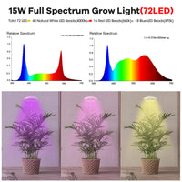 1 x RAW Customer Returns YUYMIKA 72 LED Full Spectrum Plant Lamp Circular, 15W, AutoTimer, 3Meter Power Cable, Telescopic Pole Plant Grow Light for Large Plants, Bonsai, Palm Trees Flowers 1PCS  - RRP €24.99