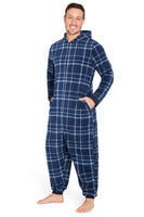 1 x RAW Customer Returns CityComfort Men s Overall Jumpsuit, One Piece Suit Fleece Onesie Men s Fluffy One-Piece Pajamas Men and Teenager Boys M-3XL, Gifts for Men 3XL, Blue Checked  - RRP €34.68