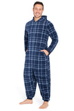 1 x RAW Customer Returns CityComfort Men s Overall Jumpsuit, One Piece Suit Fleece Onesie Men s Fluffy One-Piece Pajamas Men and Teenager Boys M-3XL, Gifts for Men 3XL, Blue Checked  - RRP €34.68