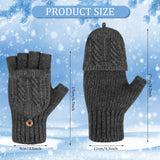 3 x Brand New SATINIOR 3 Pairs Winter Knitted Gloves, Convertible Fingerless Gloves, Knitted Fingerless Gloves with Cover, for Men and Women, Multicolored, classic colors black, dark gray, light gray - RRP €75.51