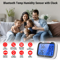 1 x RAW Customer Returns ThermoPro TP393 Bluetooth Hygrometer Thermometer Indoor 0.5 Humidity Meter with Time Date Thermometer for Indoor Rooms, Office, Large Display Blue - RRP €24.19