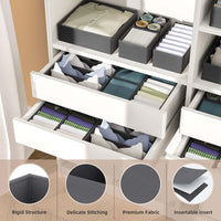 1 x RAW Customer Returns WANGIRL 8-Piece Set Underwear Organizer Cabinet, Foldable Fabric Storage Box Wardrobe Organizer System, Drawer Organizer Clothes for Bra Socks Storage Grey  - RRP €20.14